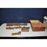 A COLLECTION OF EIGHT VINTAGE WOODEN MOULDING PLANES, makers include four Varvill and Sons, two by