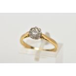 AN 18CT GOLD DIAMOND SOLITAIRE RING, centring on a round brilliant cut diamond, estimated diamond