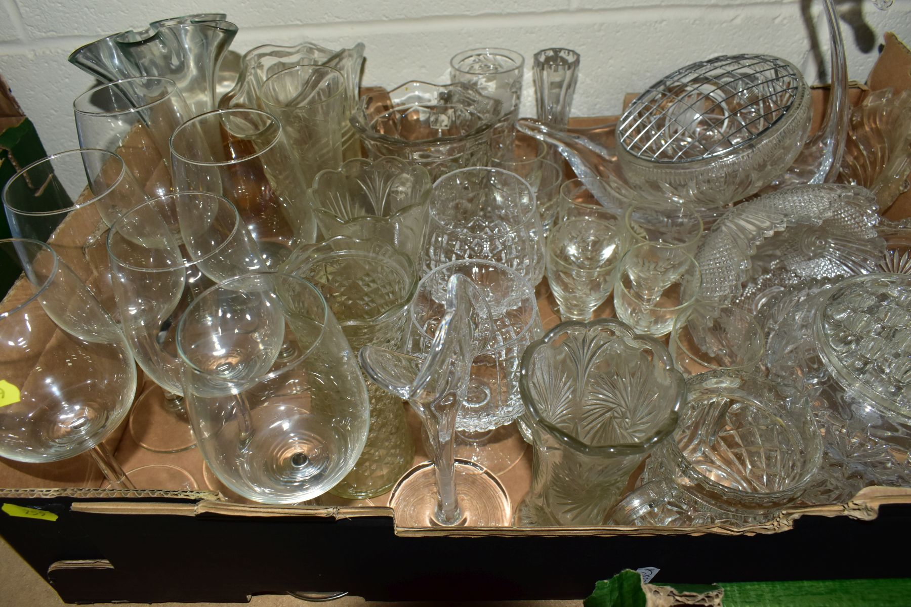 SIX BOXES AND LOOSE OF GLASSWARE AND CERAMICS, including a Zsolnay Pecs vase, model no 2821, crack - Image 9 of 15