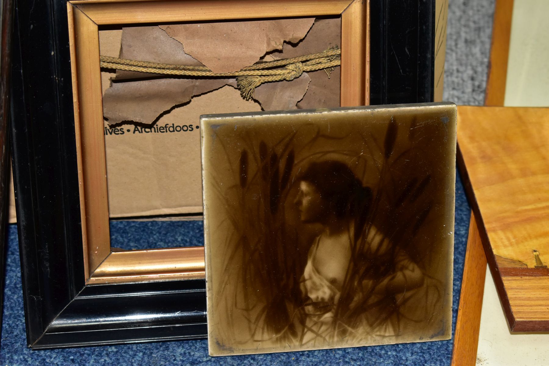 PICTURE AND PRINTS, ETC, to include a Sherwins Patent tile depicting a scantily clad female figure - Image 2 of 8