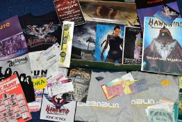 ENTERTAINMENT MEMORABILIA comprising 4 T-Shirts, Hawkwind, Wipeout (2) and the 2005 London Marathon,