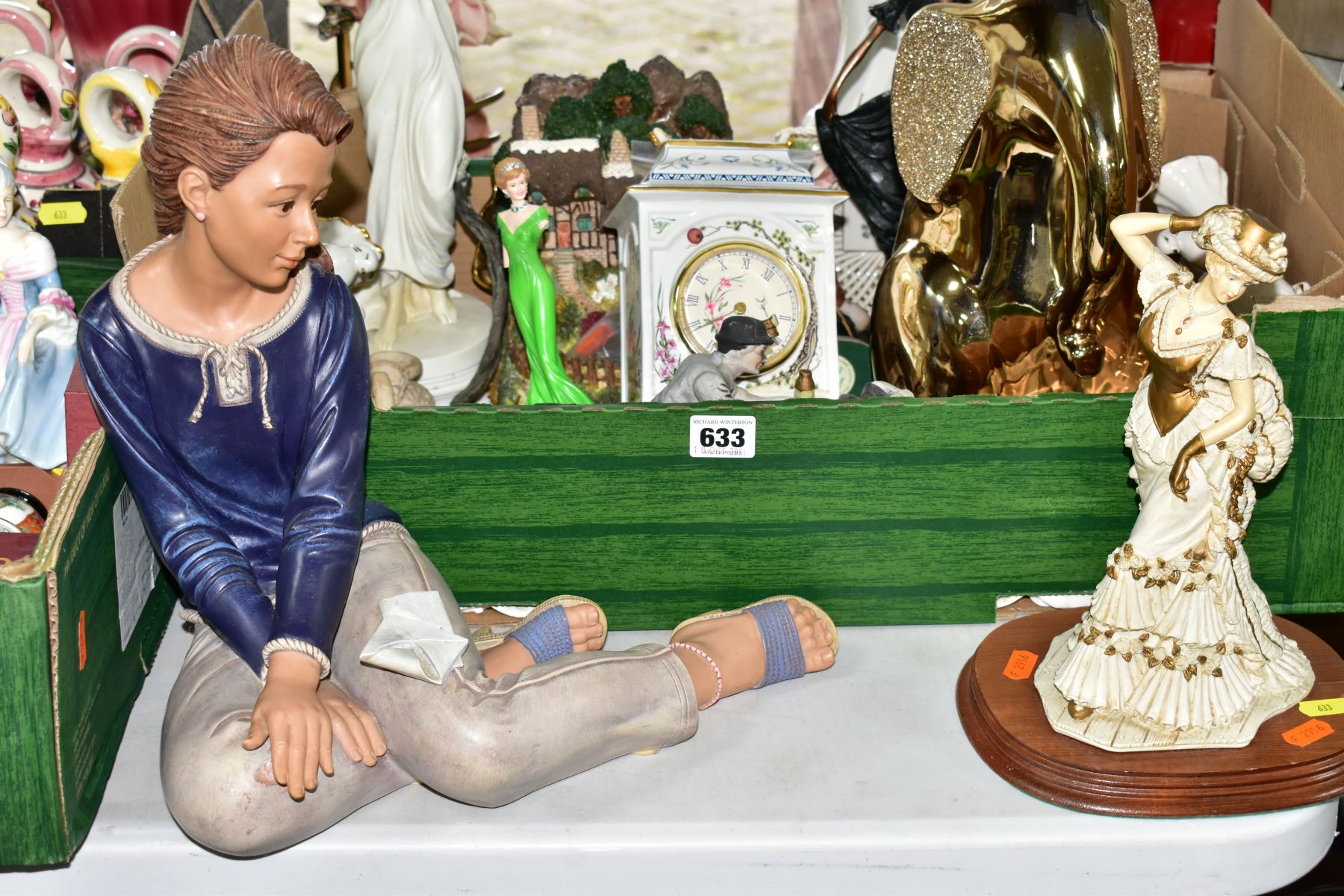 THREE BOXES AND LOOSE CERAMICS to include figurines, Royal Doulton Southern Belle HN2425 (over - Image 2 of 15