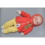 AN ARMAND MARSIELLE BISQUE HEAD BABY DOLL, nape of neck marked 'A M Germany 341./4.', sleeping eyes,