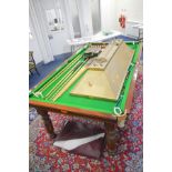 AN EARLY 20TH CENTURY THOMAS PADMORE & SONS LTD, BIRMINGHAM 9' COMPOSITE BED SNOOKER TABLE, length