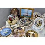 A QUANTITY OF COLLECTORS PLATES, to include Norman Rockwell designs, Wedgwood street sellers of