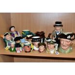 SIXTEEN ASSORTED CERAMIC TOBY AND CHARACTER JUGS, including a Royal Doulton large Monty D6202, a
