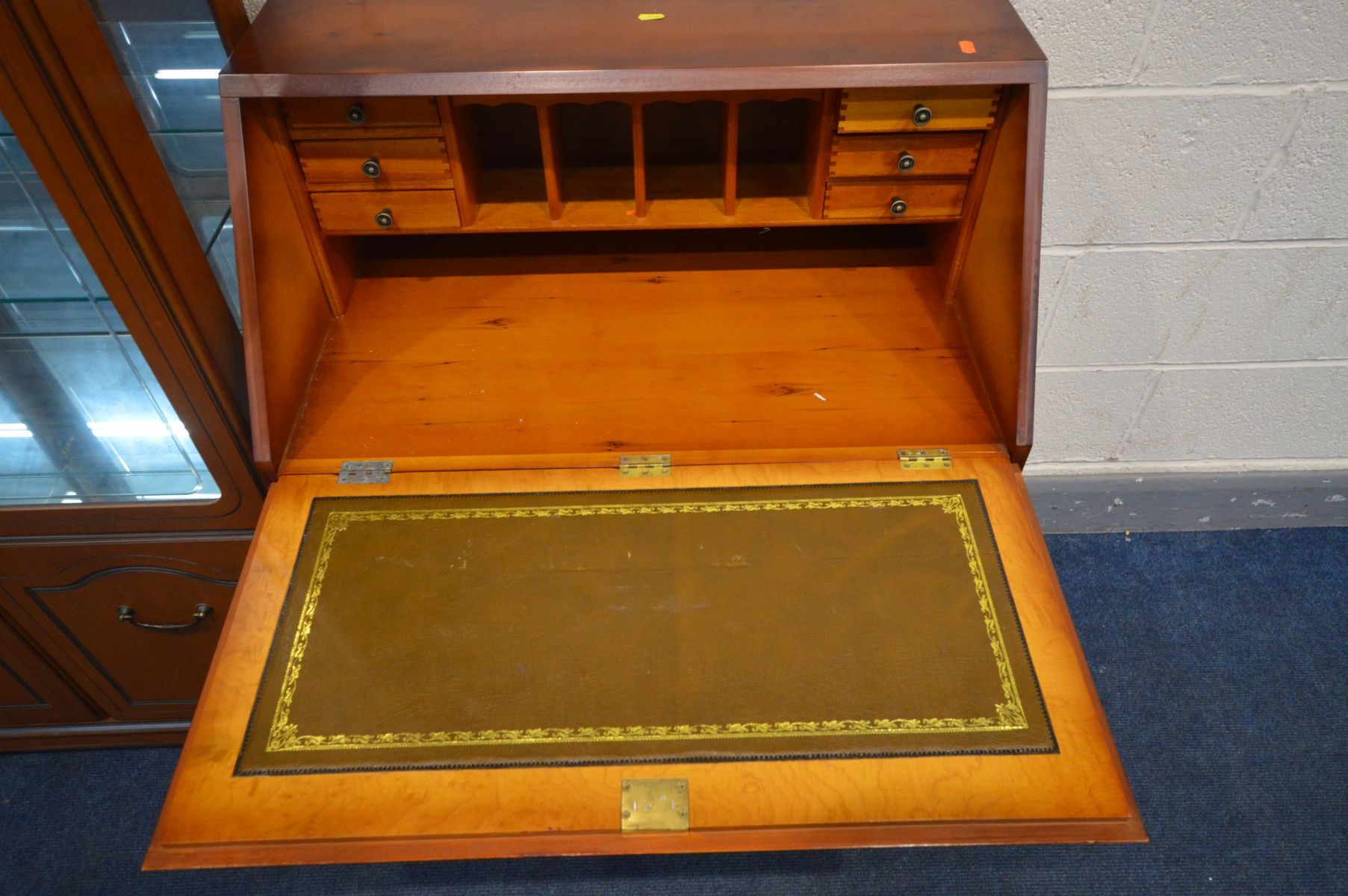 A MODERN CHERRYWOOD DISPLAY CABINET, with two glazed doors above two cupboard doors, width 83cm x - Image 2 of 2