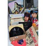 THREE BOXES OF RECORDS, MUSIC RELATED EPHEMERA AND A MUSIC STAND to include approximately forty