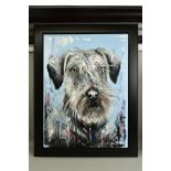 SAMANTHA ELLIS (BRITISH 1992) 'A LOYAL FRIEND', a contemporary portrait of a Schnauzer dog, signed