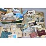 EPHEMERA, a collection of postcards in one album and one box, the album featuring Edwardian /