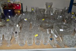 A QUANTITY OF CUT GLASS ETC, to include Webb, Georgian Crystal, Royal Doulton etc, six sets of six
