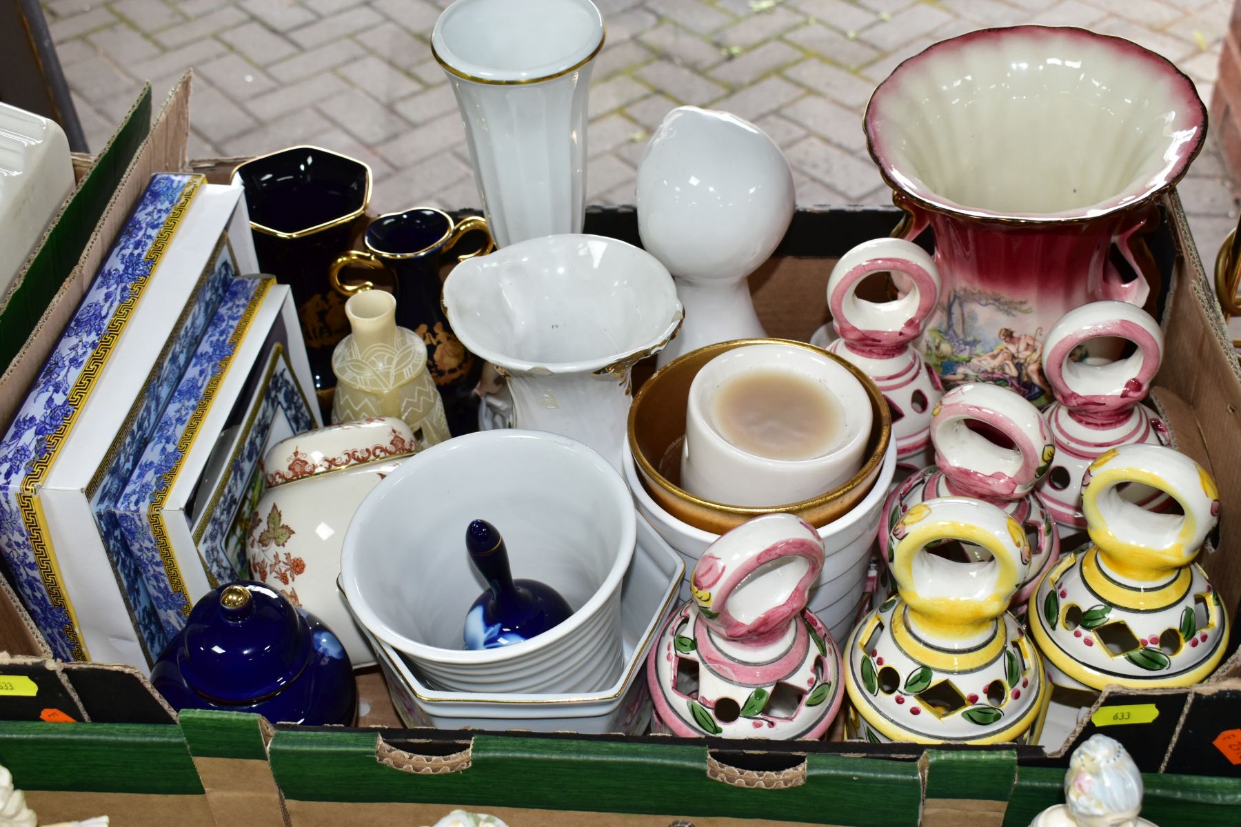 THREE BOXES AND LOOSE CERAMICS to include figurines, Royal Doulton Southern Belle HN2425 (over - Image 10 of 15