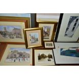 VIC BOWCOTT (BRITISH CONTEMPORARY), two watercolours depicting historical views of Lichfield -