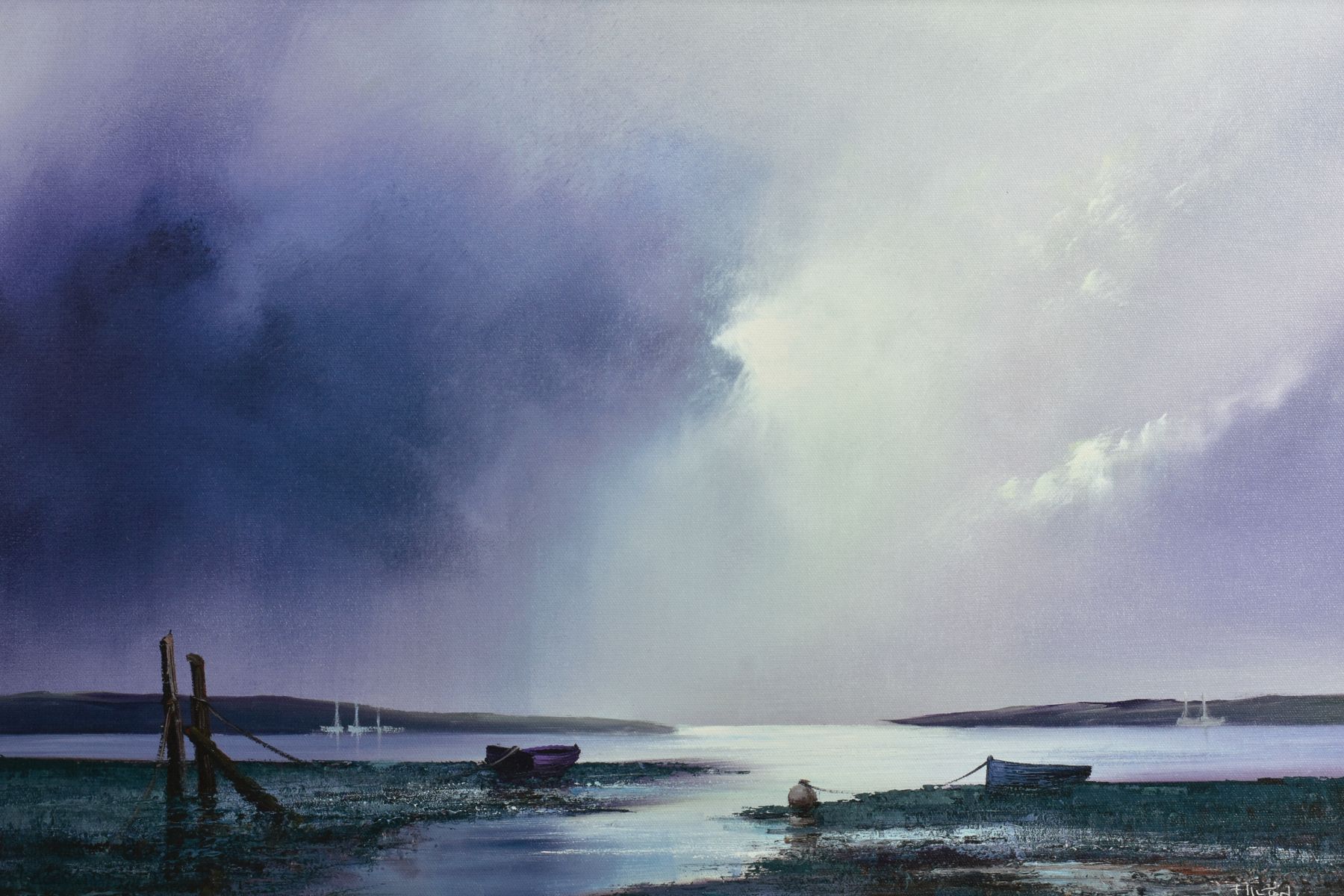 BARRY HILTON (BRITISH 1941) 'VIOLET DAWN', a signed limited edition print of a coastal landscape - Image 2 of 6