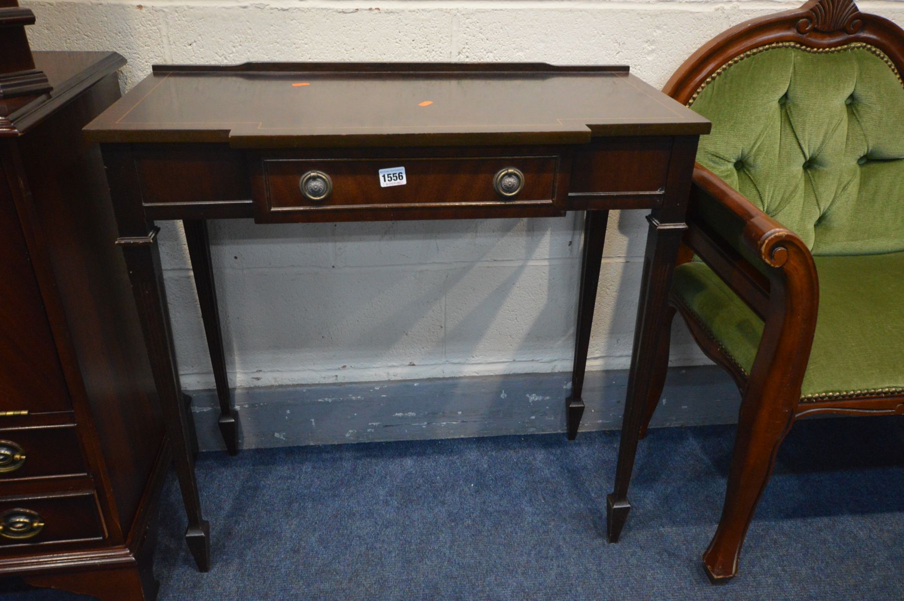 FOUR VARIOUS PIECES OF MAHOGANY FURNITURE, to include a telephone table/seat (this item does not - Image 2 of 2