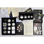 A SMALL GROUP OF MAINLY SILVER PROOF COINAGE To Include: a Britannia 2008 4 coin silver proof set in