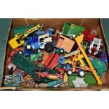 A QUANTITY OF UNBOXED AND ASSORTED PLAYWORN DIECAST FARMING, AGRICULTURAL AND PLANT MODELS, to