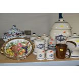 CERAMICS, ETC, COMPRISING DITTO BRAND KITCHEN STORAGE JARS, ETC, including bread bin, salt pig, tea,