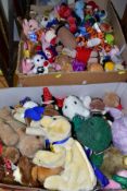 THREE BOXES OF BEANIE BABIES, McDONALDS AND OTHER SOFT TOYS, the soft toys include Russ and