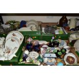 SIX BOXES AND LOOSE CERAMICS AND GLASSWARES, to include a box of Staffordshire teawares by different