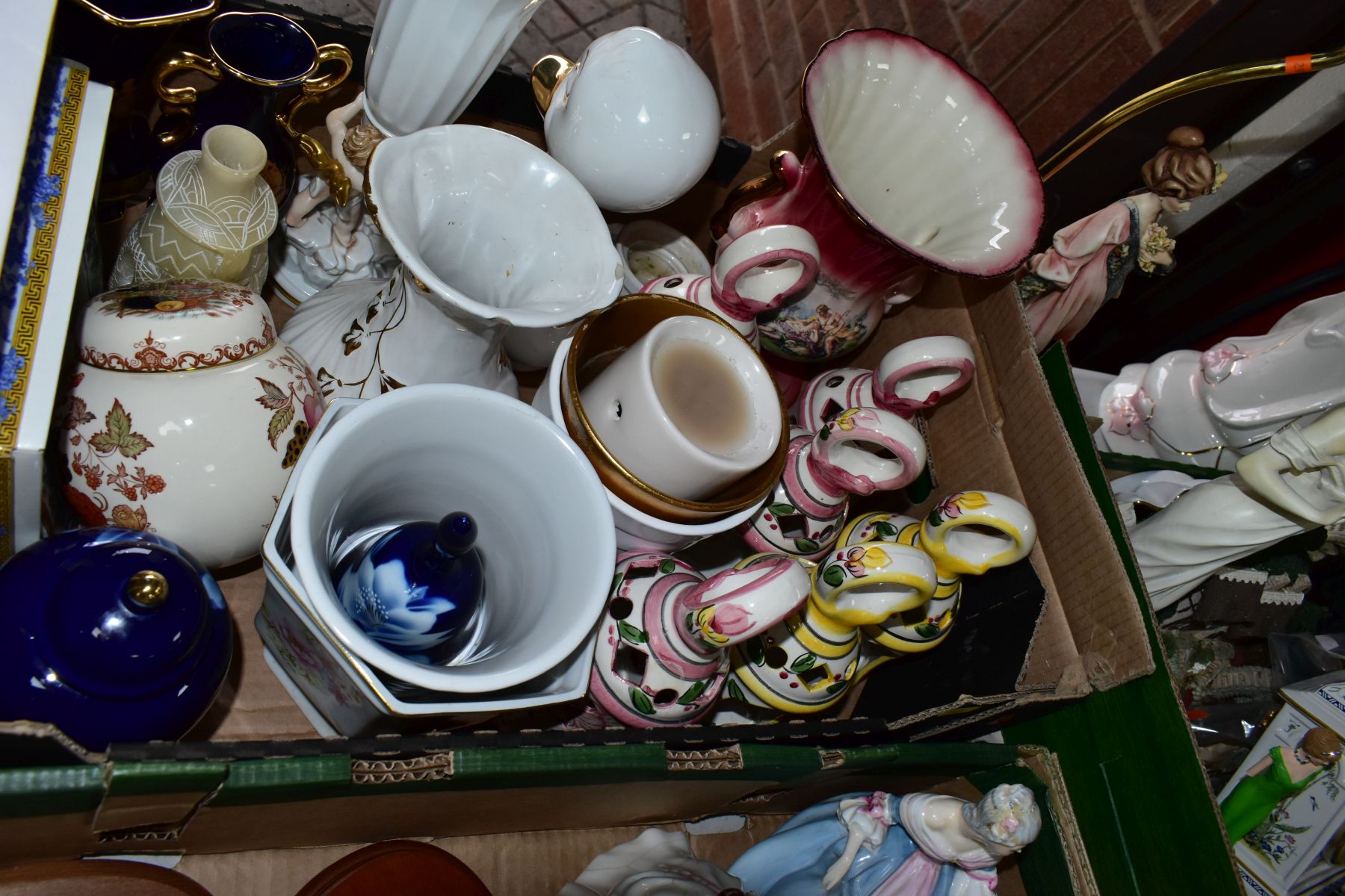 THREE BOXES AND LOOSE CERAMICS to include figurines, Royal Doulton Southern Belle HN2425 (over - Image 12 of 15