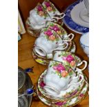 EIGHTEEN PIECES OF ROYAL ALBERT 'OLD COUNTRY ROSES' TEAWARES, comprising six teacups, six saucers