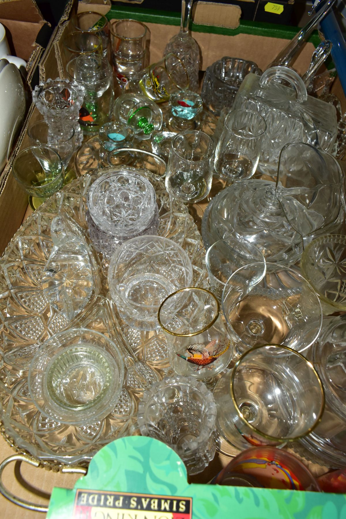 SIX BOXES AND LOOSE OF GLASSWARE AND CERAMICS, including a Zsolnay Pecs vase, model no 2821, crack - Image 6 of 15