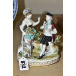 A VIENNA PORCELAIN FIGURE GROUP OF A SHEPHERD AND SHEPHERDESS in 18th Century costume, modelled with