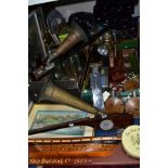 SUNDRY ITEMS / EPHEMERA, seven boxes and loose containing miscellaneous glass bottles and