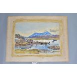 HENRY MOORE RA (1831-1895) PORTREE:SKYE, a Scottish Islands coastal landscape, figures and boats
