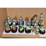 FOURTEEN CERAMIC BIRD FIGURES, eleven from The Danbury Mint 'The Beautiful Birds Collection', ten
