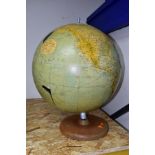 A LARGE PHILIPS 19 INCH TERRESTRIAL GLOBE, dated 1965, but map appears to predate it with Ceylon
