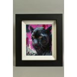 ZINKSY (BRITISH CONTEMPORARY) 'PANTHER', a head portrait of a black panther, signed bottom left, oil
