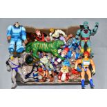 A COLLECTION OF UNBOXED AND ASSORTED SUPER HERO FIGURES, He-Man, Thundercats, Turtles, Real