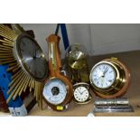 CLOCKS ETC COMPRISING A JUNGHANS ATO-MAT SUNBURST WALL CLOCK, Koma anniversary clock, German