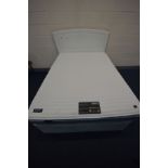 A 4FT6 DIVAN BED, mammoth performance pocket 1600 mattress and white headboard