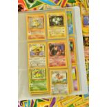 AN ASSORTMENT OF OVER THREE HUNDRED POKEMON CARDS, from the Base Set, Base Set 2, Jungle, Fossil and