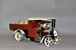 AN UNBOXED MAMOD LIVE STEAM WAGON, No.SW1, not tested, playworn condition and has been run,