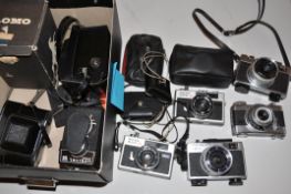 NINE LOMO AND RICOH CAMERAS including a 166, a 166B, a Lubitel 2, two 500G, etc ( full list