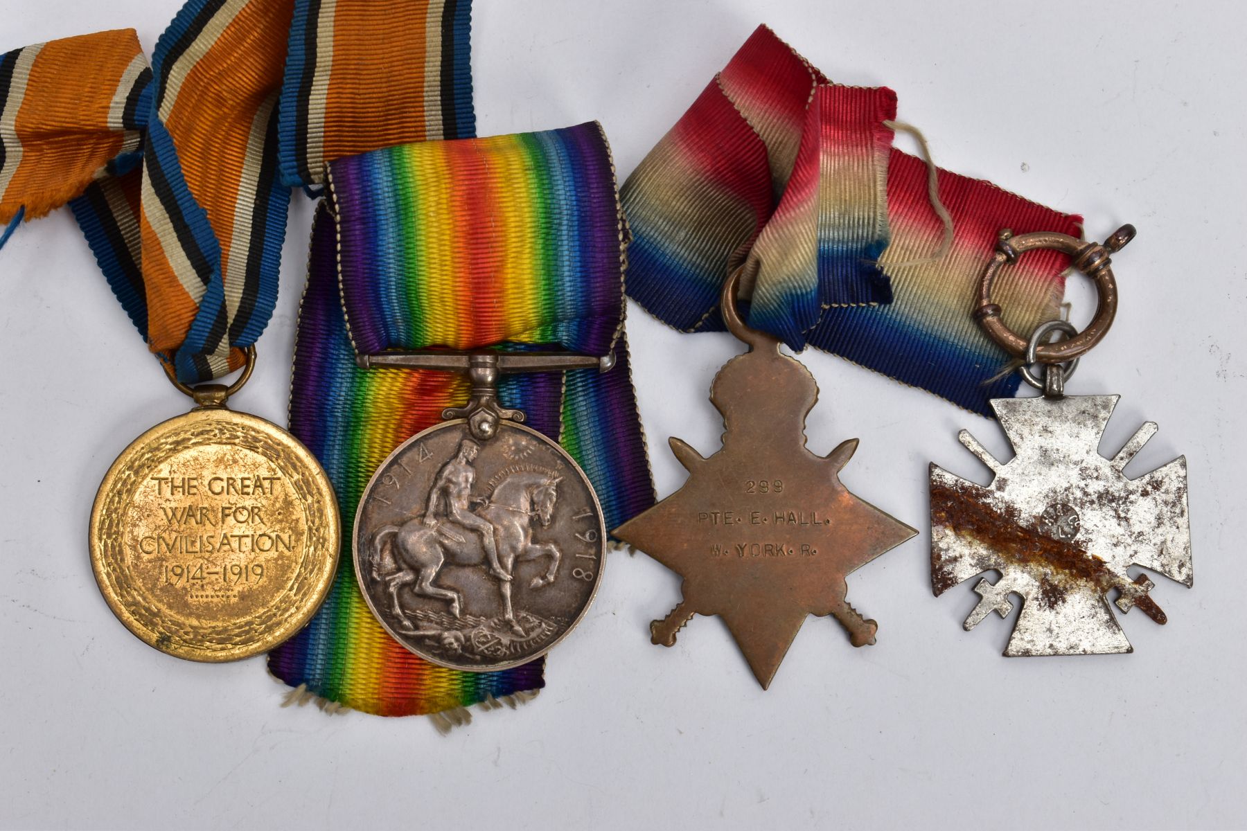 A WWI GROUP OF MEDALS WITH ONE OTHER MEDAL, to include a trio 1914-15 Star, War & Victory medal - Image 2 of 4