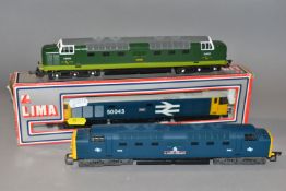 A BOXED LIMA OO GAUGE CLASS 50 LOCOMOTIVE, 'Eagle' No.50 043, B.R large logo blue livery (