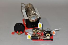 AN UNBOXED WILESCO TWO CYLINDER LIVE STEAM GAS FIRED MARINE ENGINE, No.D48, not tested, playworn