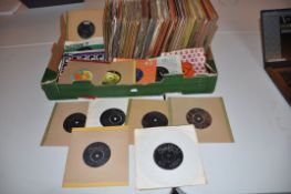 A TRAY CONTAINING APPROX ONE HUNDRED AND FORTY 7in SINGLES including The Beatles, Bob Dylan,