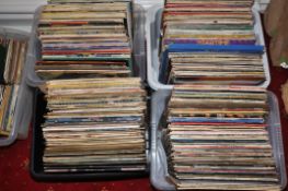 FOUR TRAYS CONTAINING APPROXIMATELY THREE HUNDRED AND FIFTY LPs AND 12in SINGLES artists include Bob