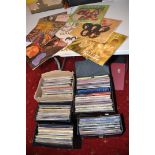 FIVE LP CASES AND A TRAY CONTAINING APPROX TWO HUNDRED AND TEN LPs by artists such as The Hollies,