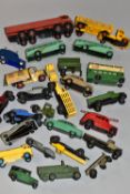A QUANTITY OF UNBOXED AND ASSORTED PLAYWORN EARLY POSTWAR DINKY TOYS, to include Foden 8 Wheel