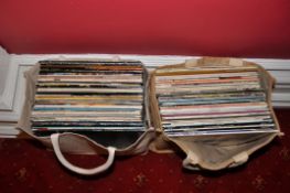 TWO BAGS CONTAINING APPROX ONE HUNDRED LPs OF BLUES, Jazz and big Band music artists include Miles