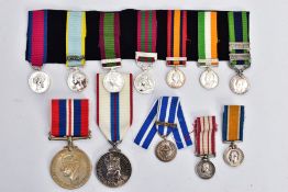 A NUMBER OF MEDALS, ten miniatures and a WWII War medal and a QEII Jubilee medal, 1977