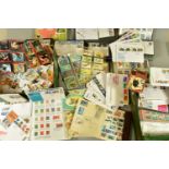 COLLECTION OF WORLDWIDE STAMPS IN ALBUM AND LOOSE, together with GB FDCS from 1970s-80s in two