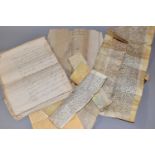 MANUSCRIPT /INDENTURES, a large Manuscript accredited to Governor Willington 1861 and four 17th